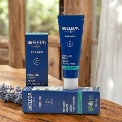 Crema Hidratante Weleda for Men 30ml, Crema Hidratante para Hombres, Cuidado facial para Hombres, Hidrata, protege y alisa la piel. Crema facial antiarrugas. Cosmética bio para hombres.