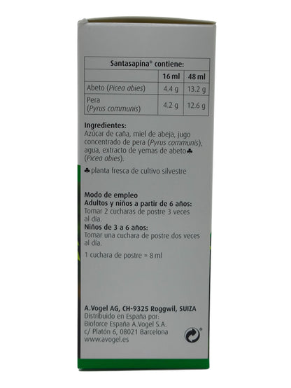 Santasapina Jarabe A. Vogel, vías respiratorias, sistema inmune, gripes, catarros y resfriados, Tos