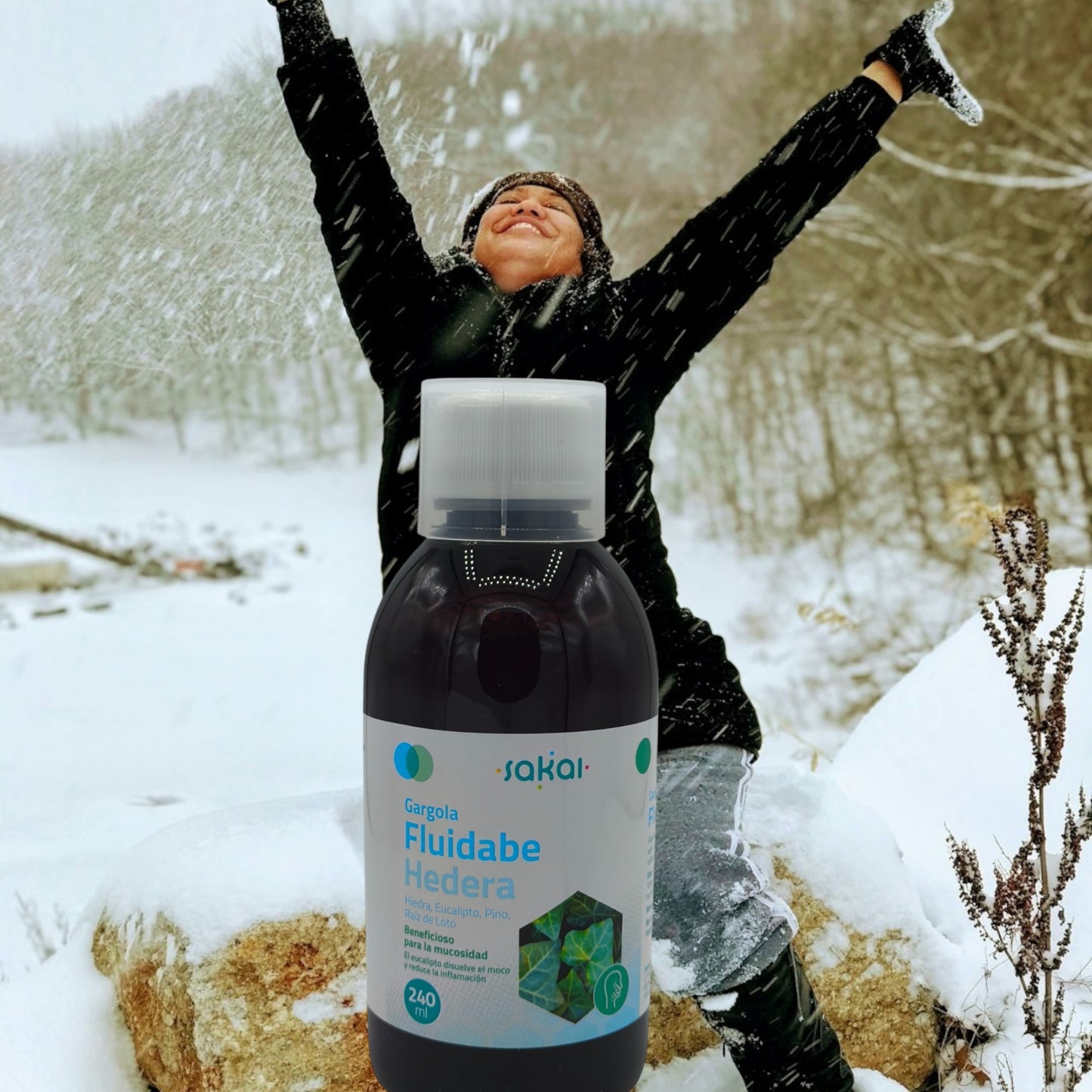 Gargola Fluidabe Hedera Sakai 240ml, Mucosidad, Defensas naturales, Sistema respiratorio, Antiinflamatorio