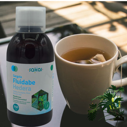 Gargola Fluidabe Hedera Sakai 240ml, Mucosidad, Defensas naturales, Sistema respiratorio, Antiinflamatorio