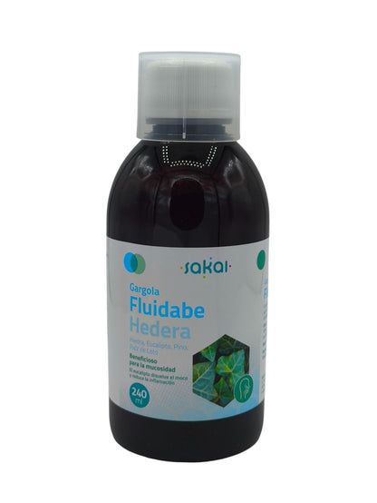 Gargola Fluidabe Hedera Sakai 240ml, Mucosidad, Defensas naturales, Sistema respiratorio, Antiinflamatorio