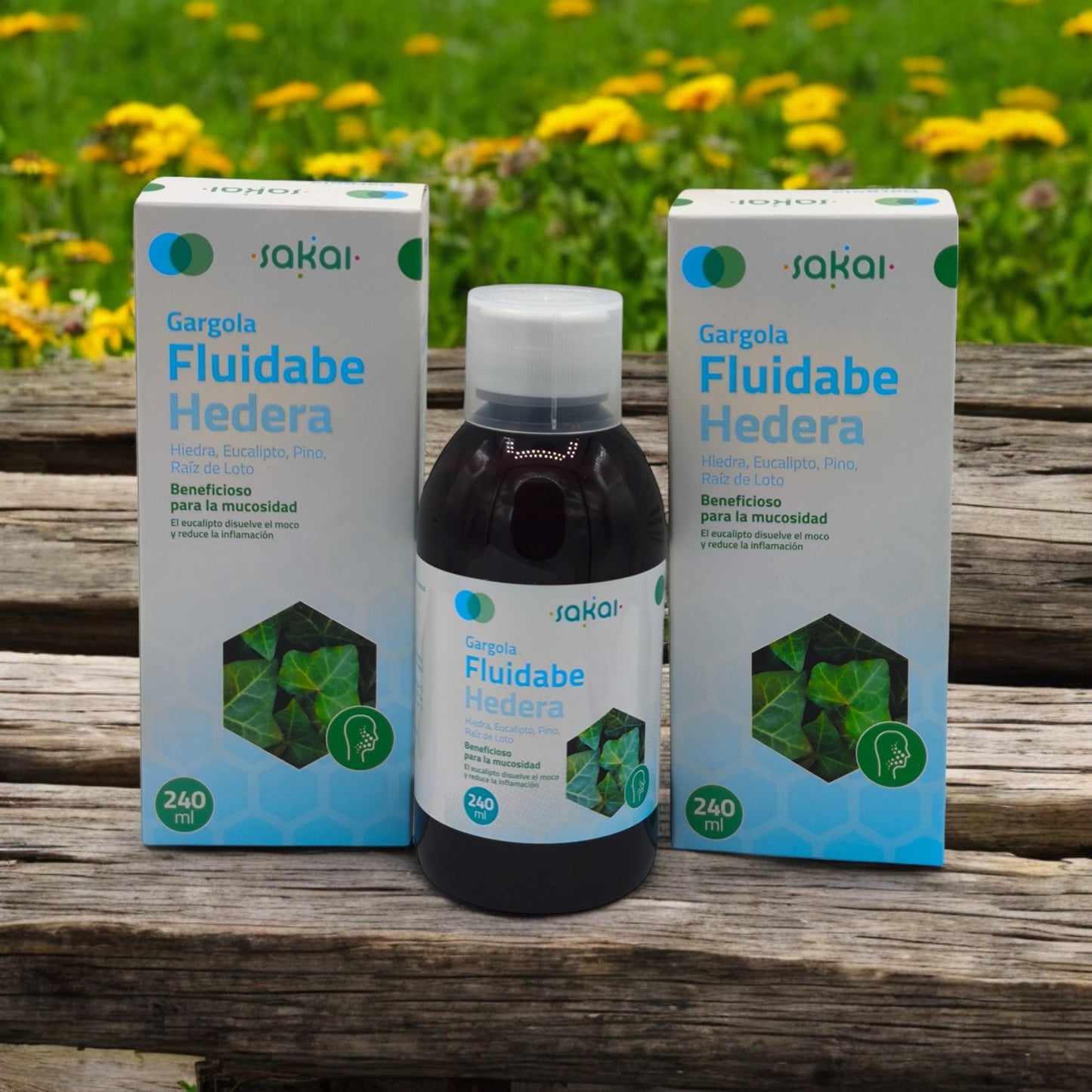 Gargola Fluidabe Hedera Sakai 240ml, Mucosidad, Defensas naturales, Sistema respiratorio, Antiinflamatorio