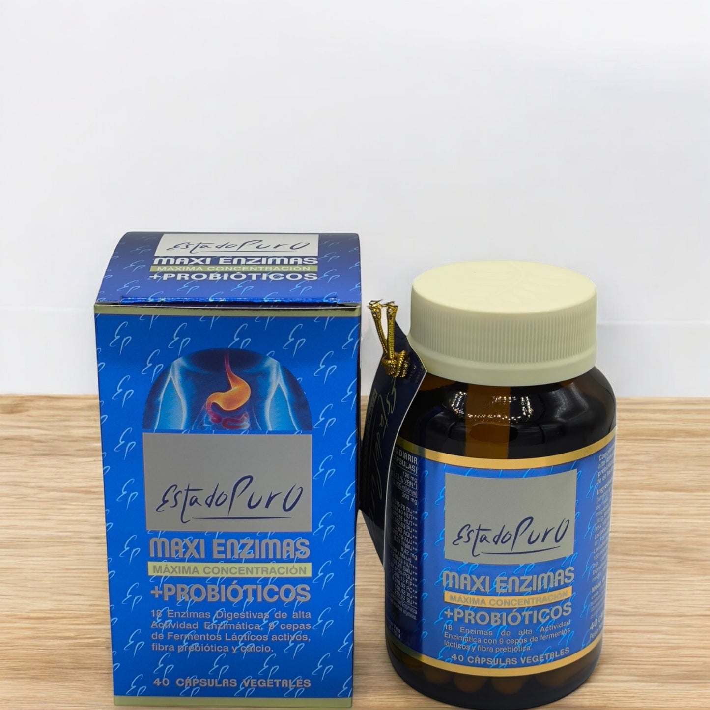 Maxi Enzimas + Probióticos Estado Puro. Mejora la digestión, Probióticos y Prebióticos, Mejora la absorción de nutrientes.