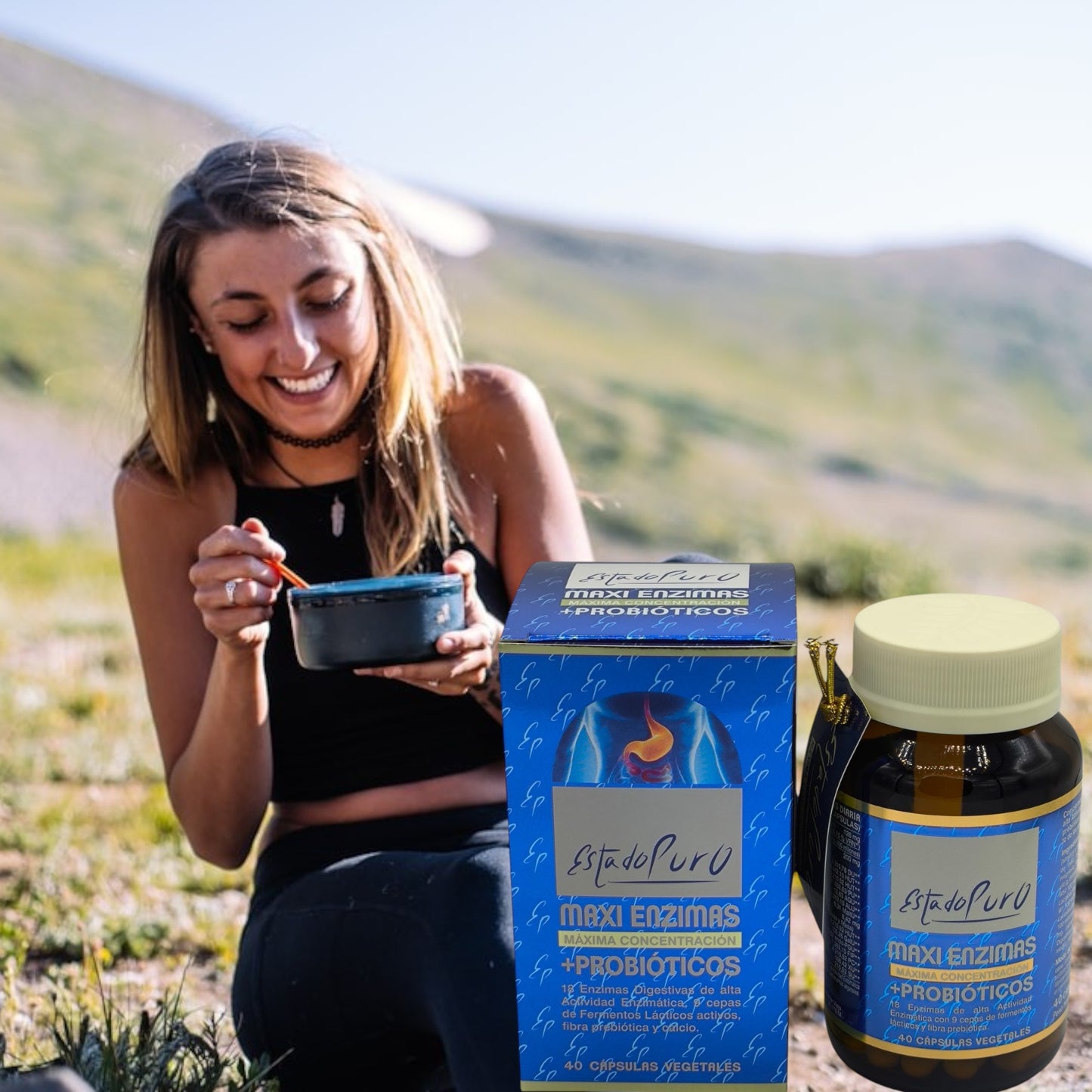 Maxi Enzimas + Probióticos Estado Puro. Mejora la digestión, Probióticos y Prebióticos, Mejora la absorción de nutrientes.