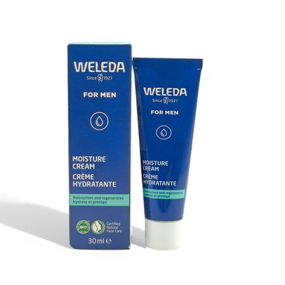 Crema Hidratante Weleda for Men 30ml, Crema Hidratante para Hombres, Cuidado facial para Hombres, Hidrata, protege y alisa la piel. Crema facial antiarrugas. Cosmética bio para hombres.