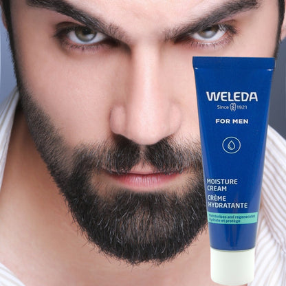 Crema Hidratante Weleda for Men 30ml, Crema Hidratante para Hombres, Cuidado facial para Hombres, Hidrata, protege y alisa la piel. Crema facial antiarrugas. Cosmética bio para hombres.