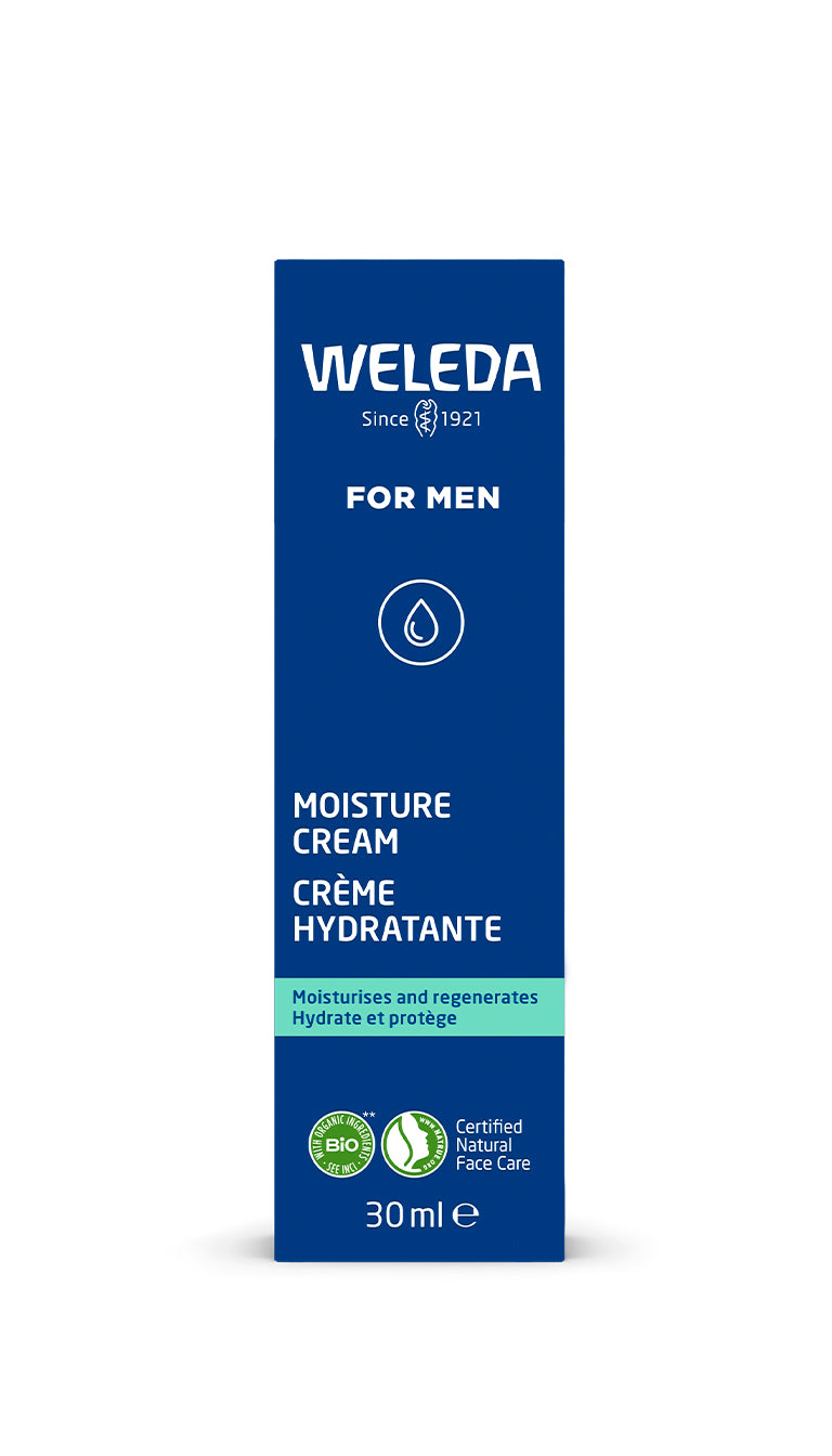 Crema Hidratante Weleda for Men 30ml, Crema Hidratante para Hombres, Cuidado facial para Hombres, Hidrata, protege y alisa la piel. Crema facial antiarrugas. Cosmética bio para hombres.