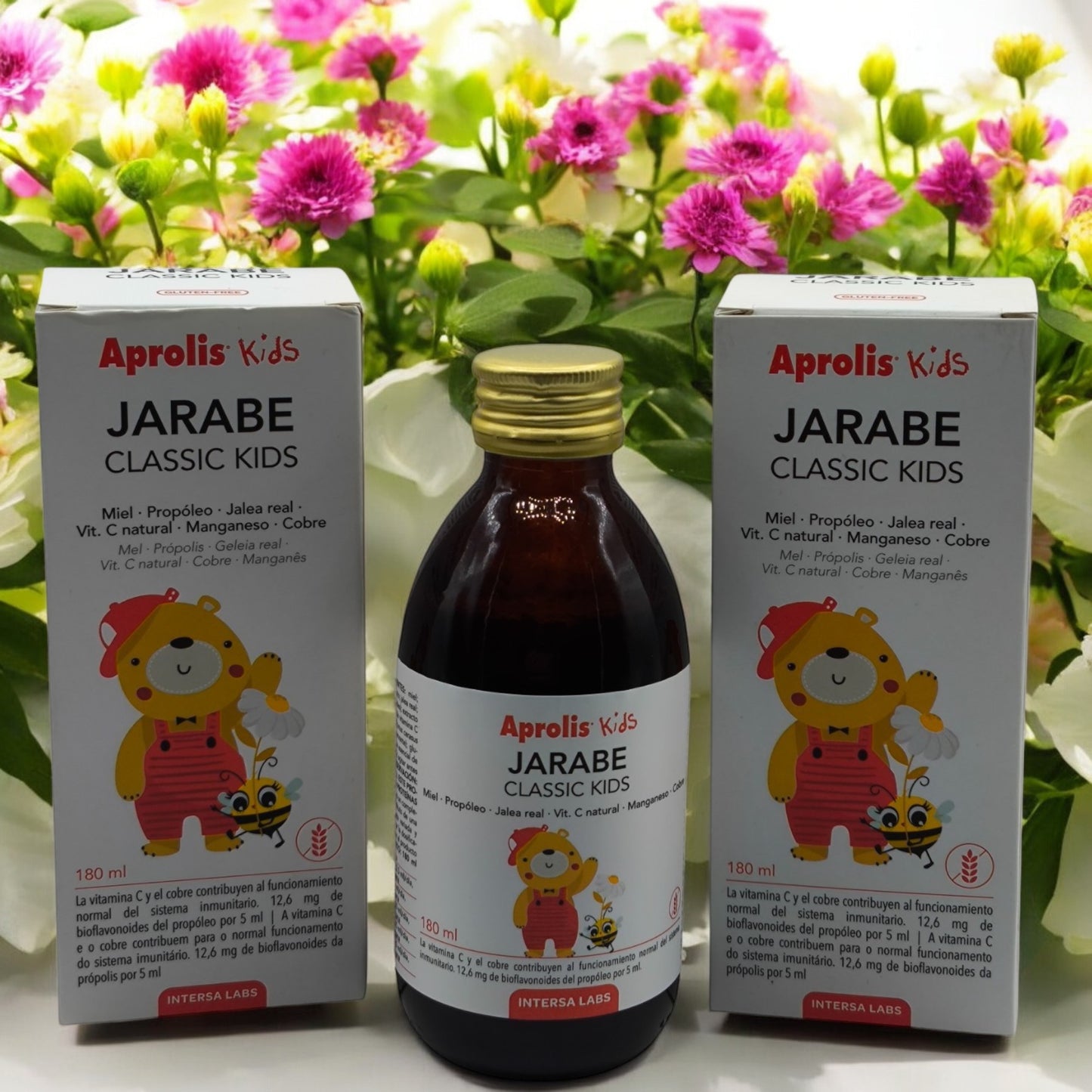 Jarabe Classic Kids 180ml Aprolis Kids, Jarabe infantil, Defensas naturales, Sistema inmunitario, Propóleo, Preventivo, Ingredientes naturales.