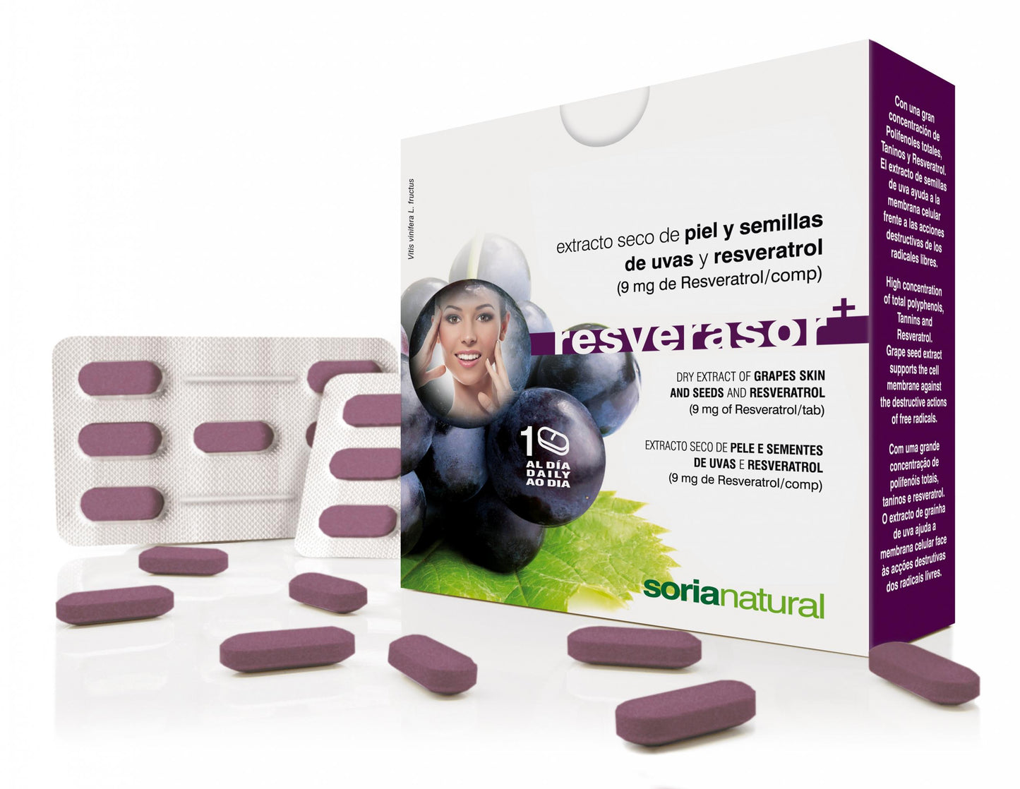 Resverasor Plus Soria Natural. Resveratrol. Antioxidante. Gran concentración de polifenoles. Antienvejecimiento